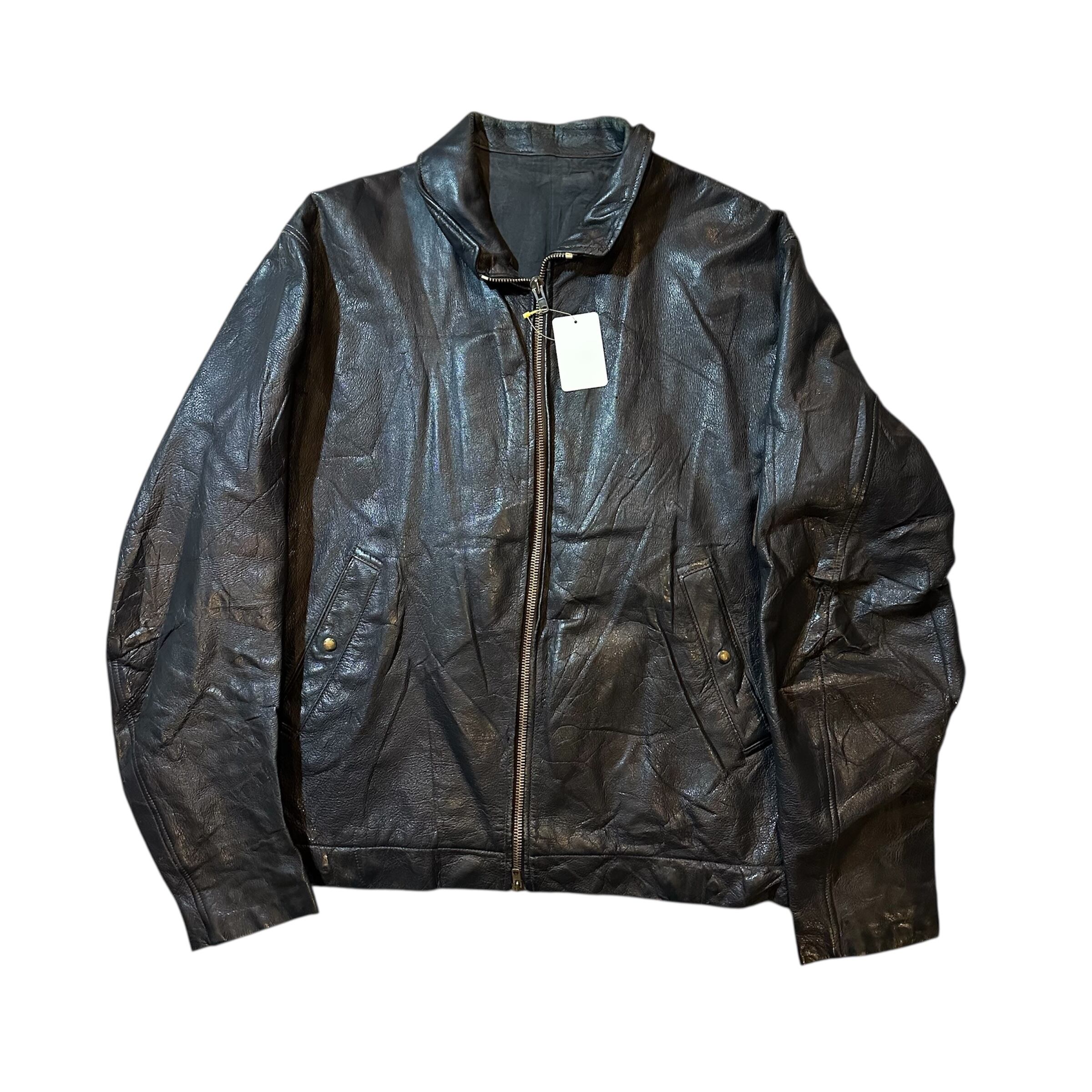 70s USA製 シングルレザージャケット 70s シングルライダース レザージャケット 茶 44 - Sixpacjoe Web Shop