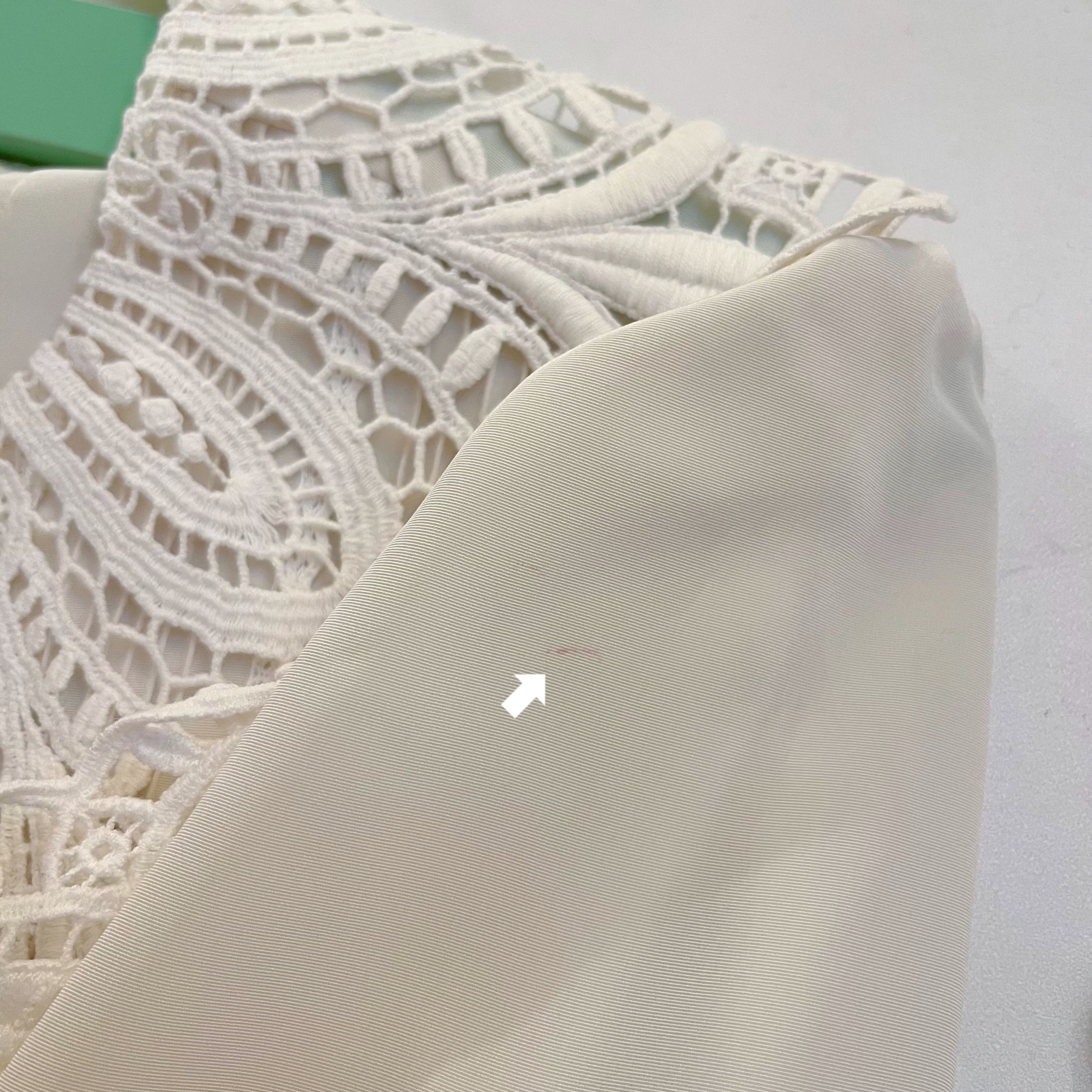 cream big lace collar blouse