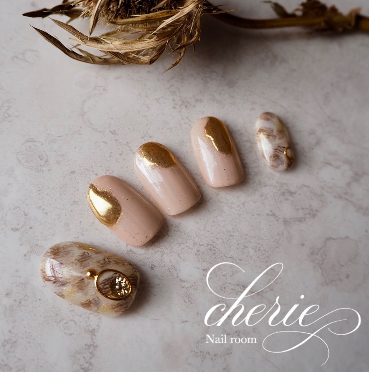 No 036 人気のニュアンスレオパード ミラーネイル Nail Room Cherie