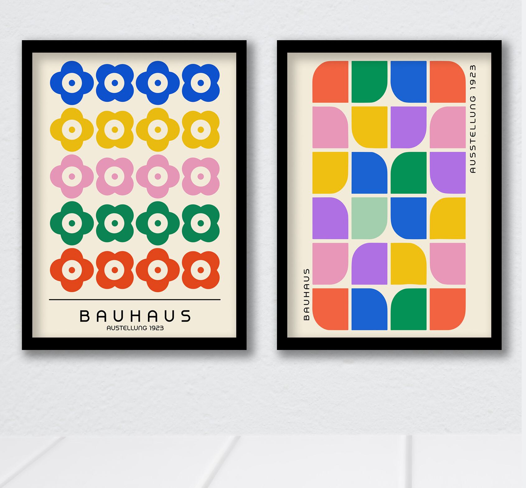 19-2枚セット バウハウス BAUHAUS A4 額装付き フレーム付き アート