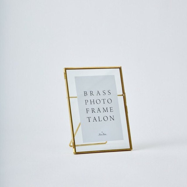 ブラス フォトフレームタロン（Lサイズ）／真鍮　ガラス　写真立て