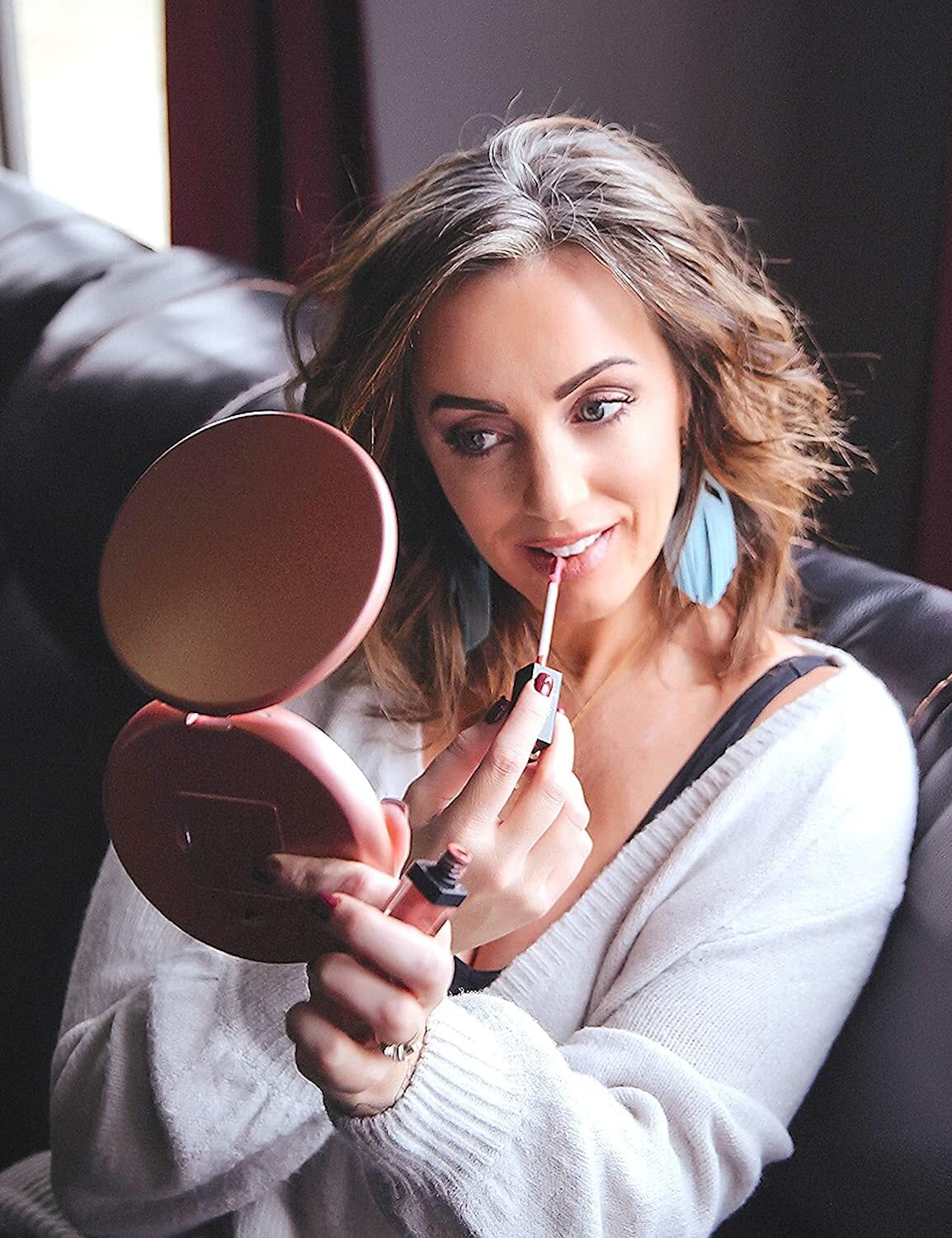 fancii Lumi (ルミ) / コンパクトミラー 拡大鏡 / ピンク、ホワイト