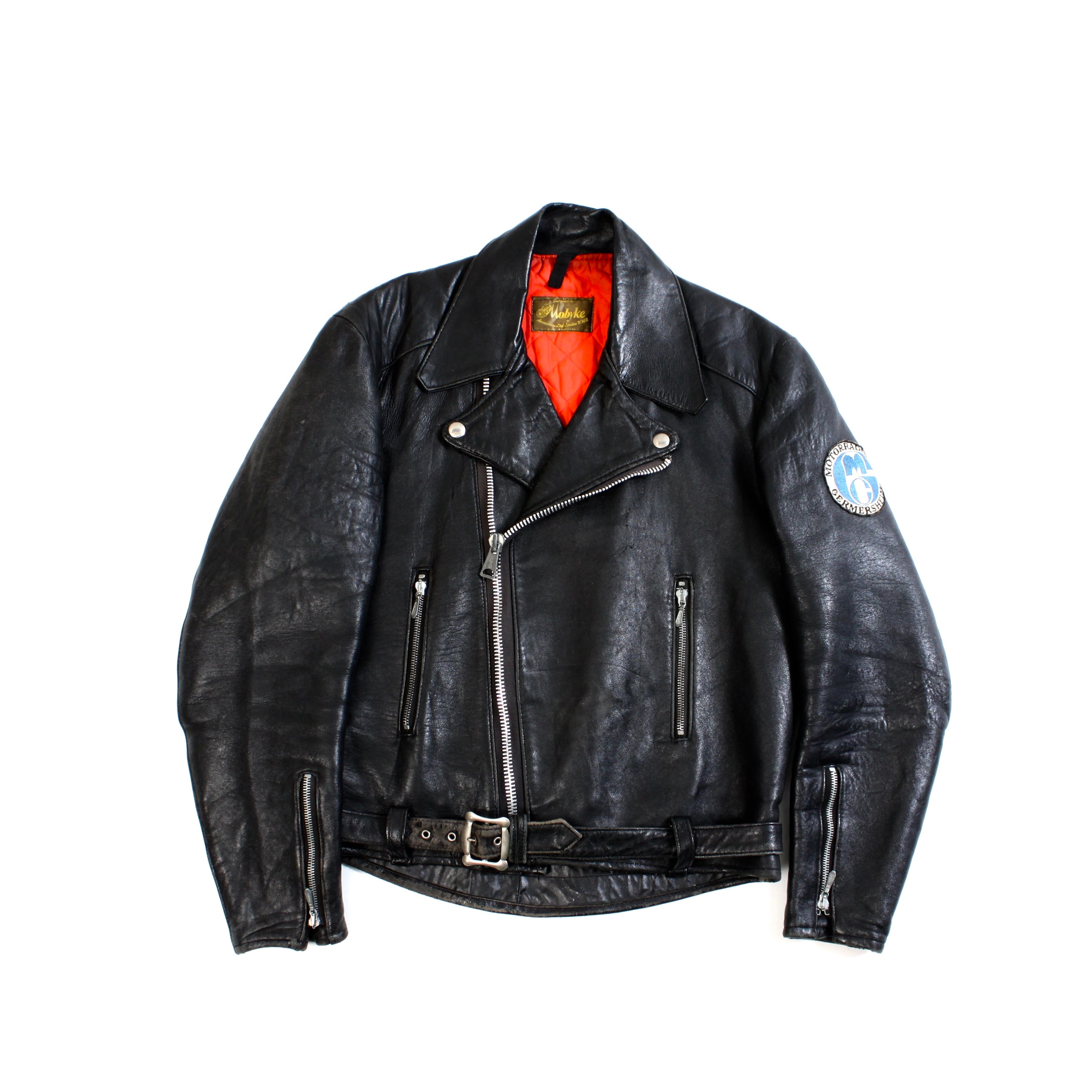 0366. ~1970's double riders leather jacket ブラック ダブル
