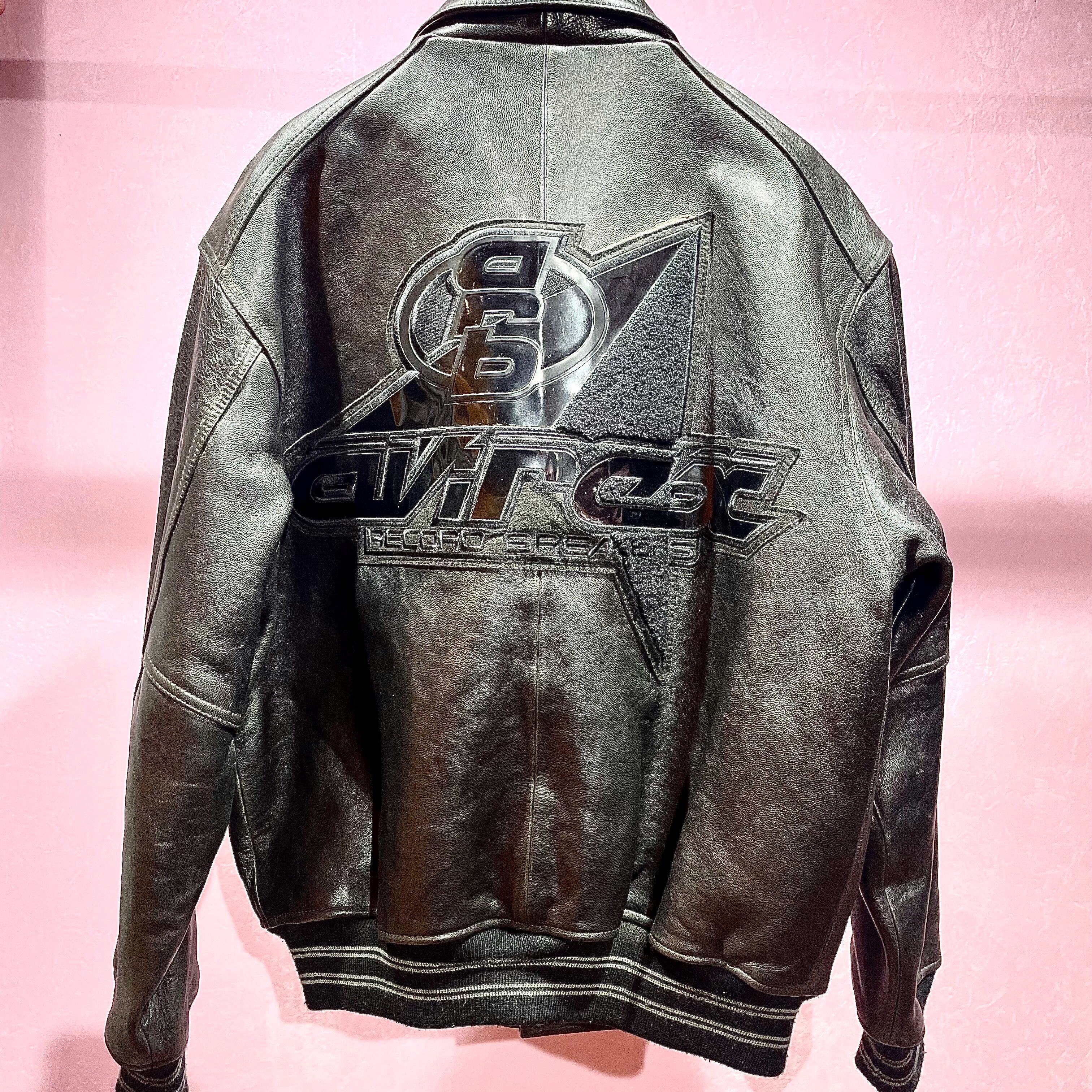 AVIREX USA VARSITY レザージャケット ブルゾン ブラック 
