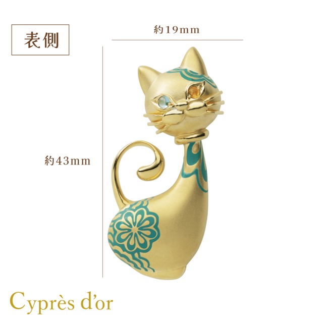 ※オーダー品【MONA LISA CAT】シルバー 金メッキ キャットジュエリー 猫ジュエリー モナリザキャット オッドアイ シルバーペンダント ネックレス silver ブルートパーズ シトリン 宝石 樹脂加工 普段使い お洒落