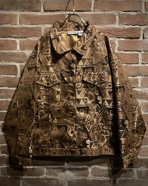 【Caka act3】Geometric Pattern Vintage Tracker Jacket