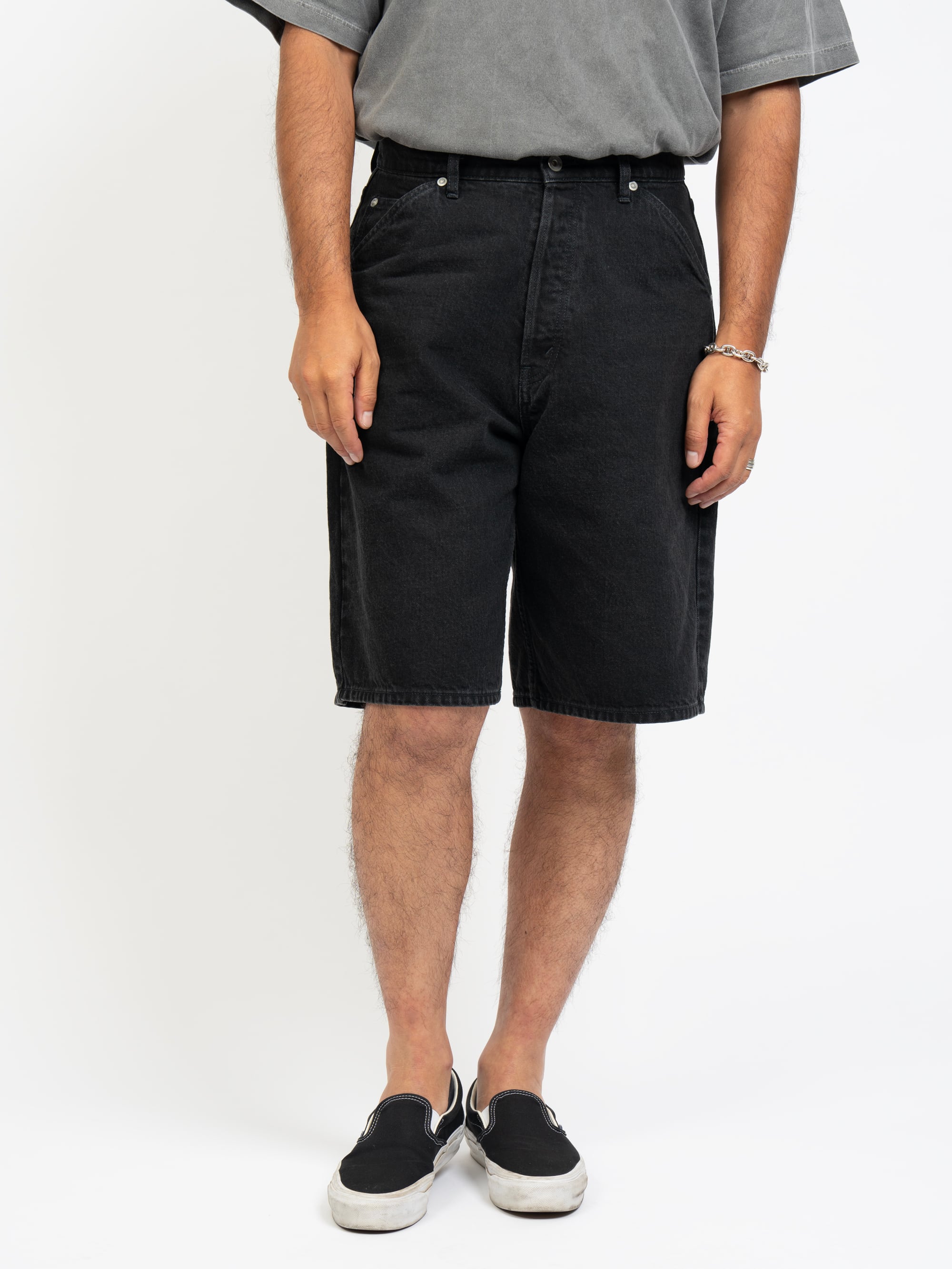 Black Wash Baggy Shorts | OVY