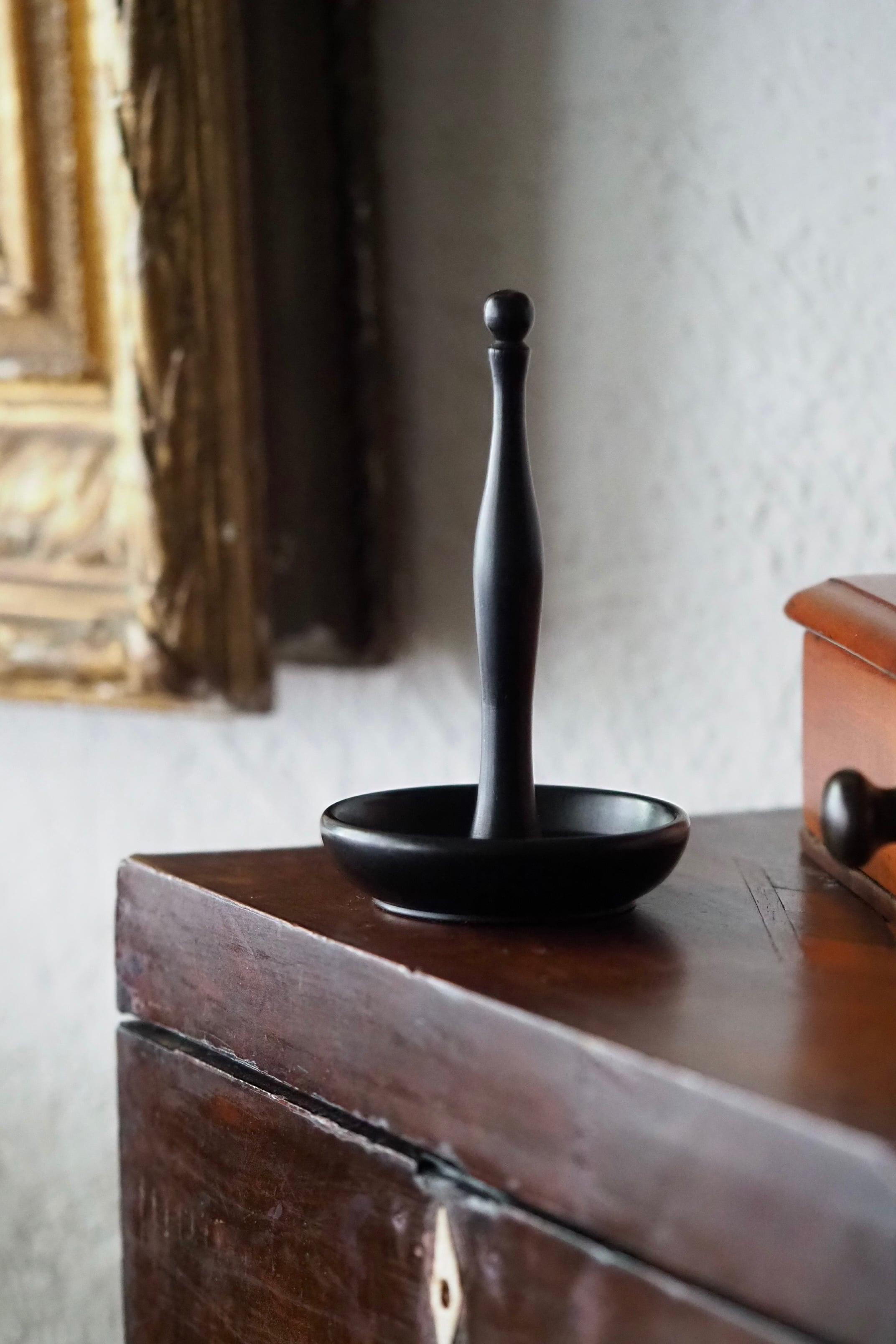 黒/トレイ付きリングスタンド-antique ring holder | アンティーク
