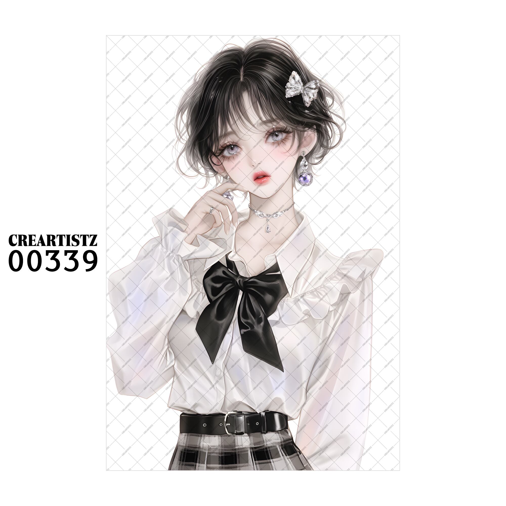 00339 ガール キュート オリジナル ペーパー/ステッカー 4枚セット CREARTISTZ