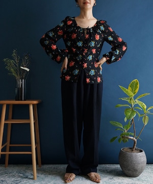 【送料無料】70's flower blouse