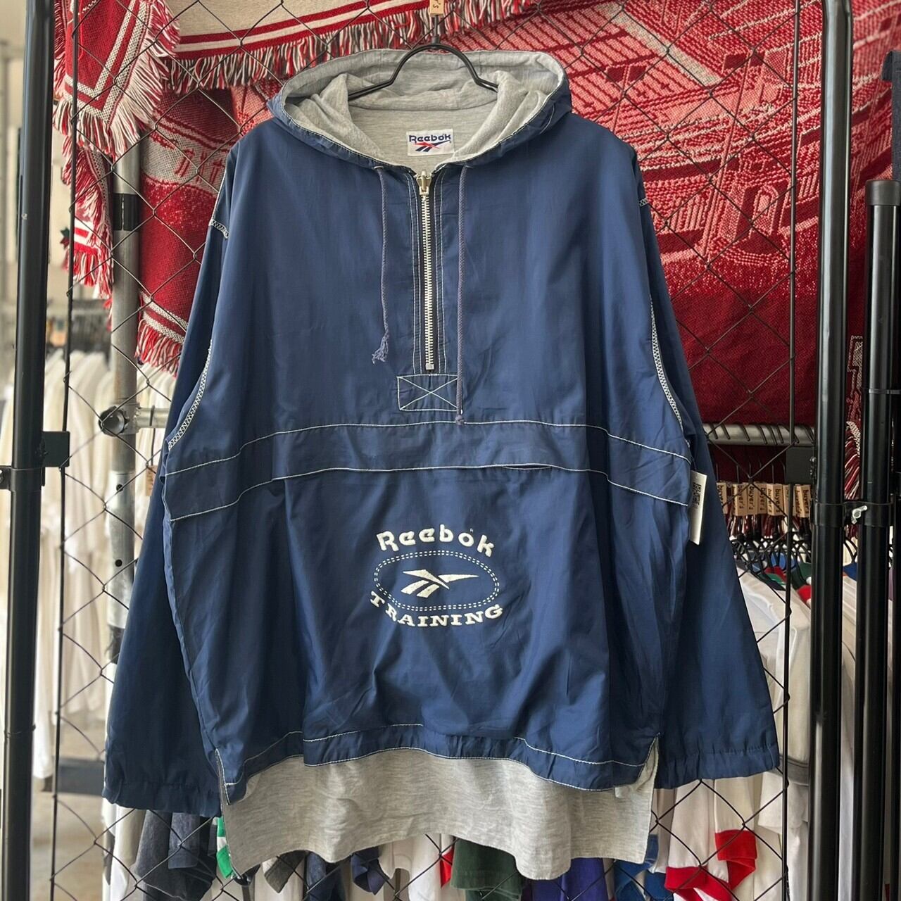 90s Reebok ビンテージ ジャケット アノラック ハーフジップ XL