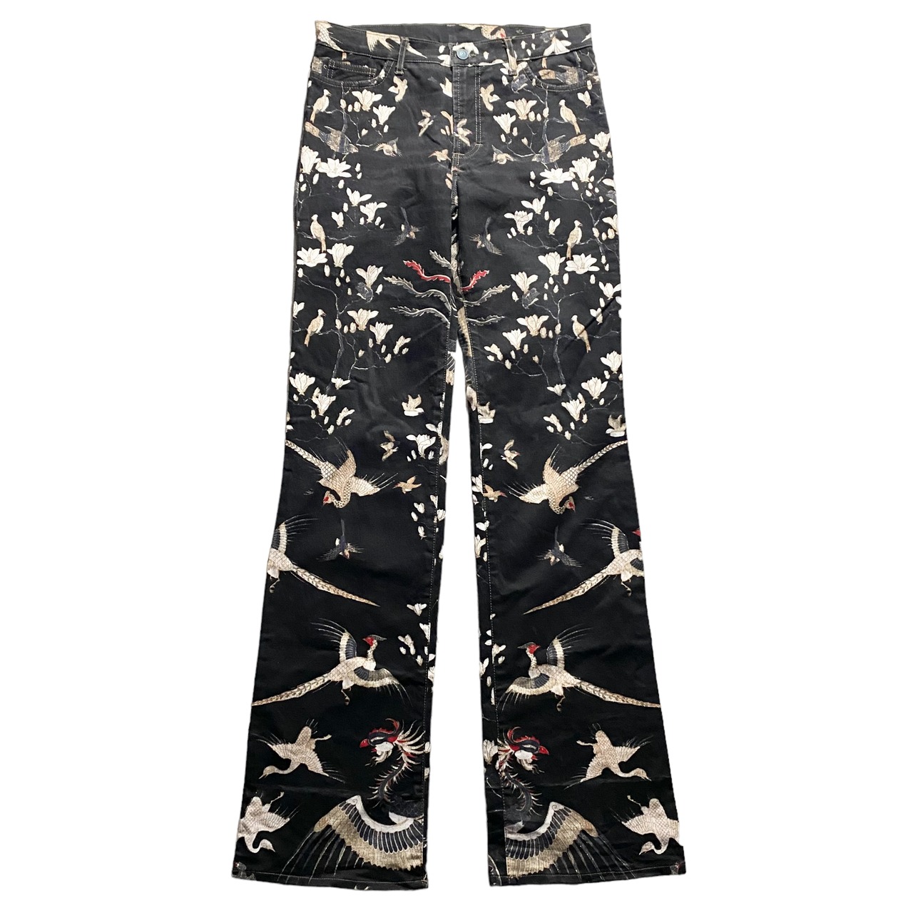 JUST CAVALLI floral print flair pants