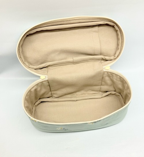 バニティポーチ  ミントフラワー　ポーチ｜とりさん工房ーかわいいハンドメイドポーチ