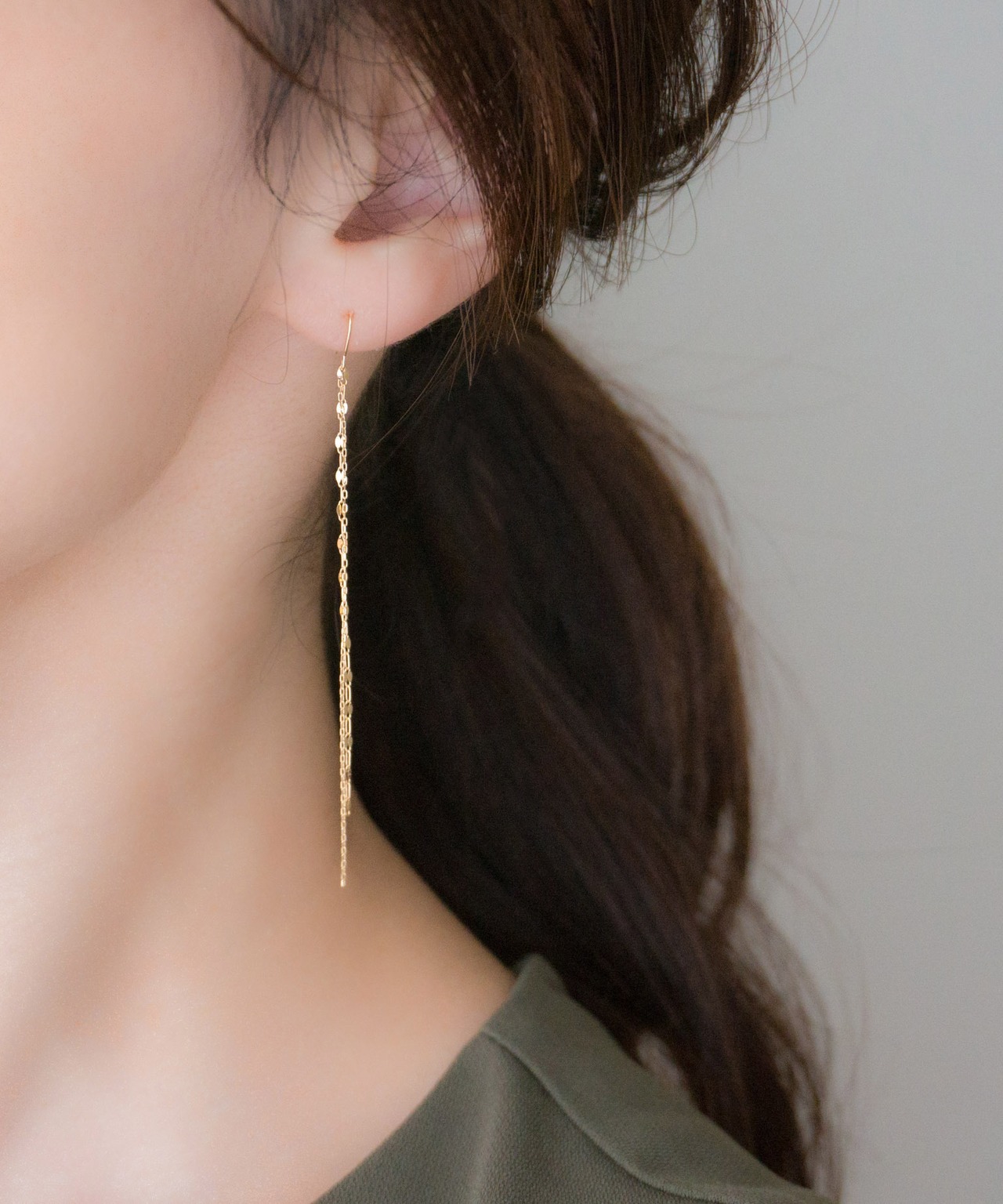 チェーンピアス-長さ4種／K18YG