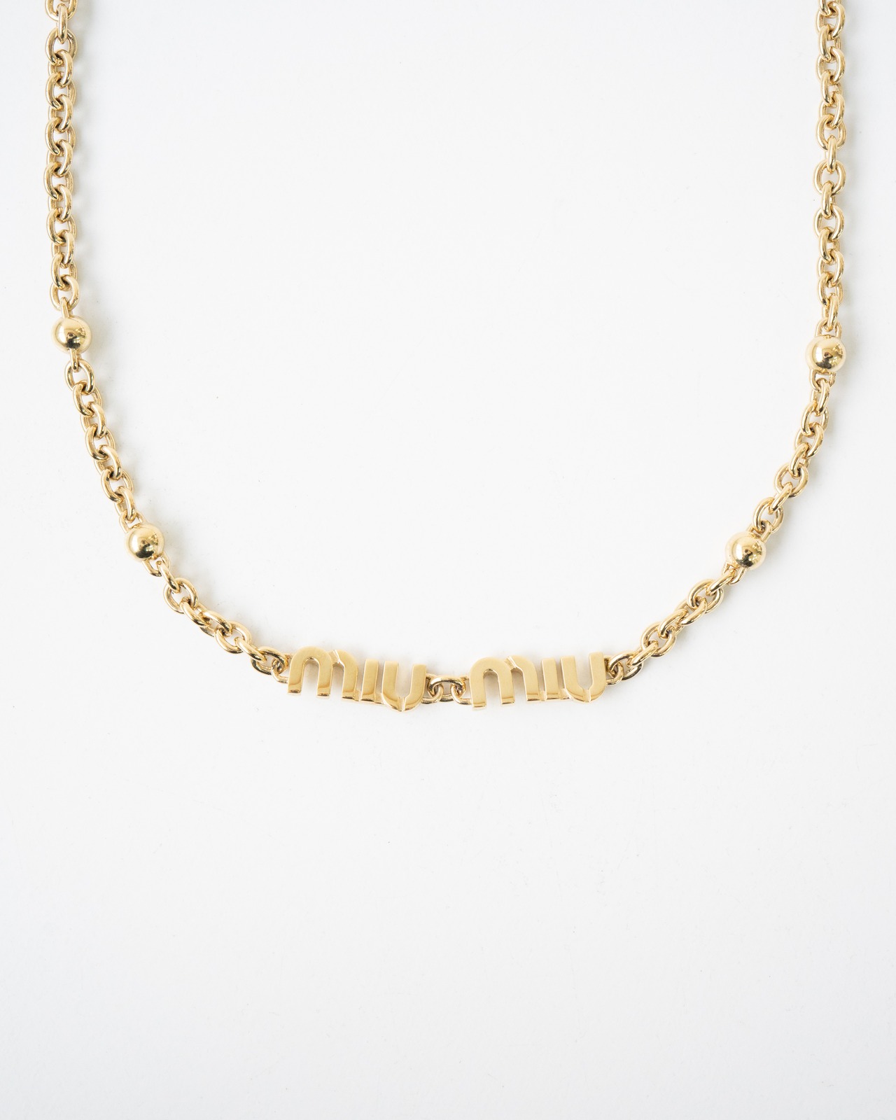 〈miu miu〉Logo Chain Necklace