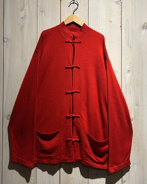 【a.k.a.C.a.k.a vintage】Vivid Red Cashmere × Silk China Knit