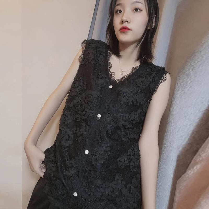 レースベストTシャツ2020年秋レディースラージサイズレディースルーズ&シンカバーベリーオールマッチトップ ミックスインファッション4497746612