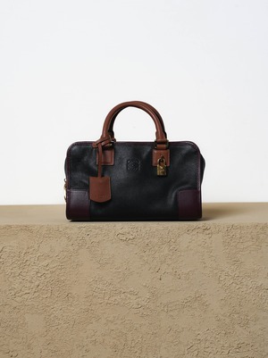 LOEWE ロエベ アマソナ28 ブラック×ブラウン×パープル ゴールド金具 ハンドバッグ