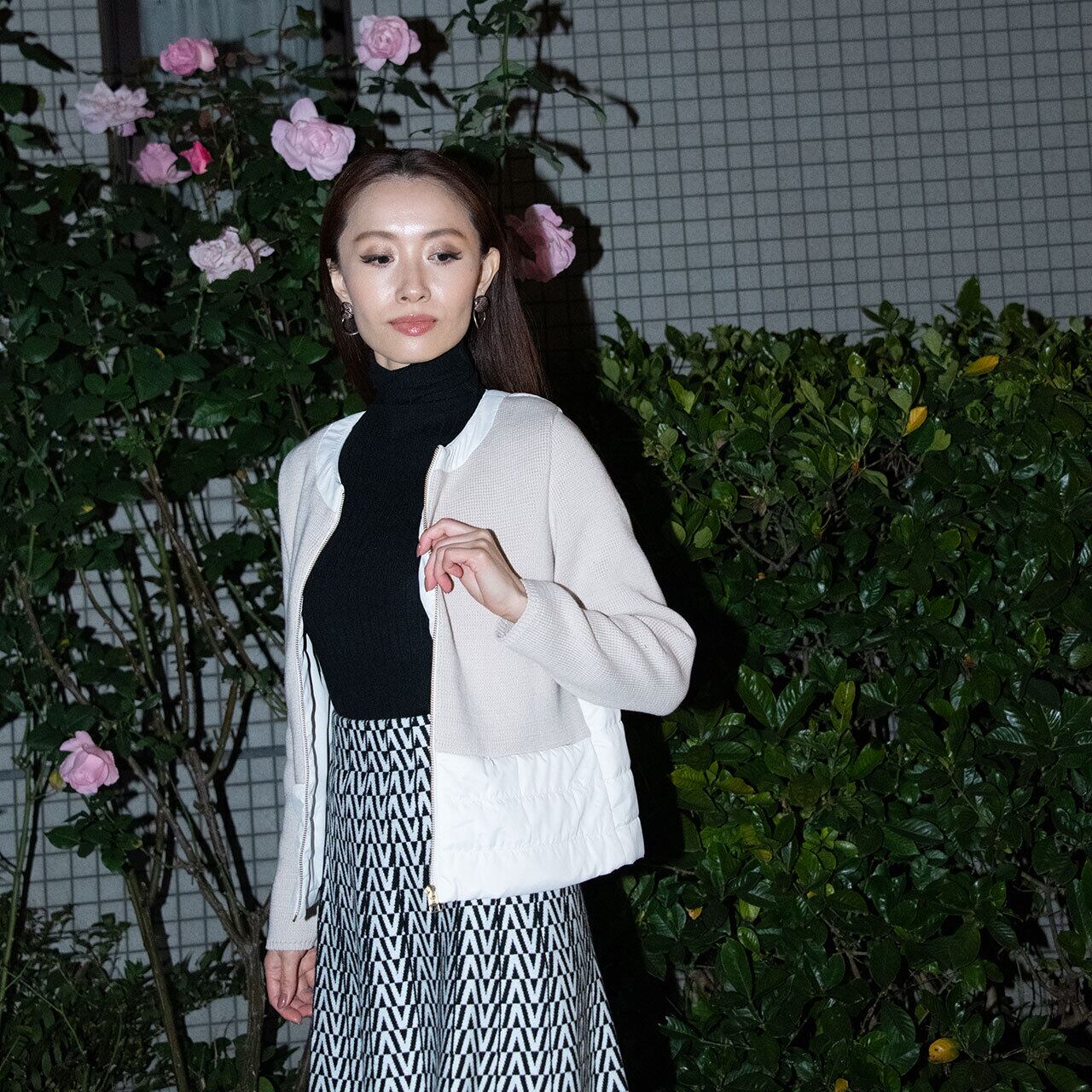 ミラノリブ×中綿切替ジャケット