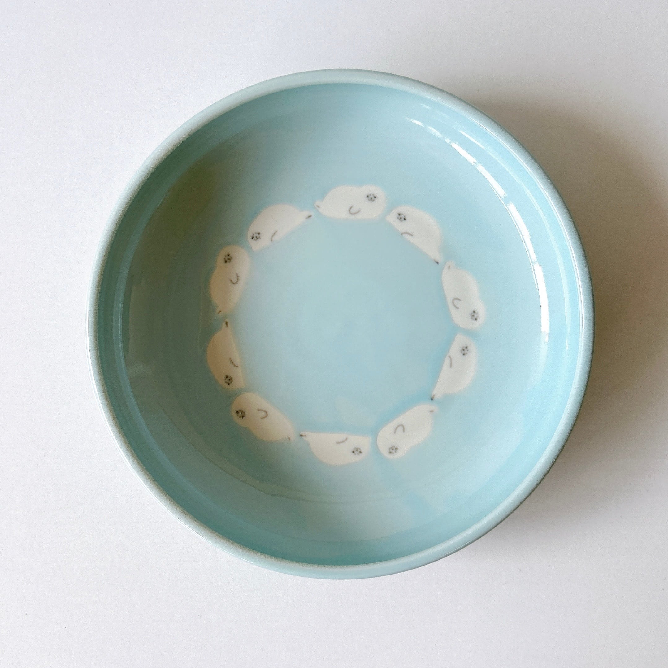 マザーグース あざらし UN型60皿 ラウンド みずいろ | FUTADA