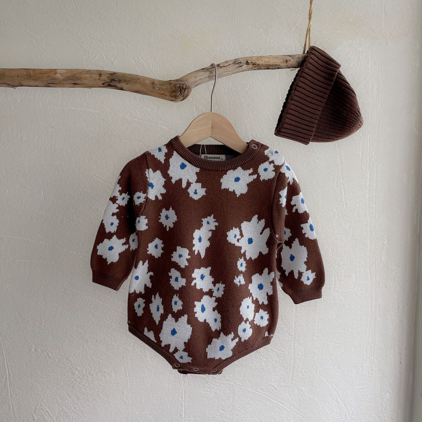 北欧花柄が可愛い ベビー用ニットロンパース | LittleBean丨海外子供服