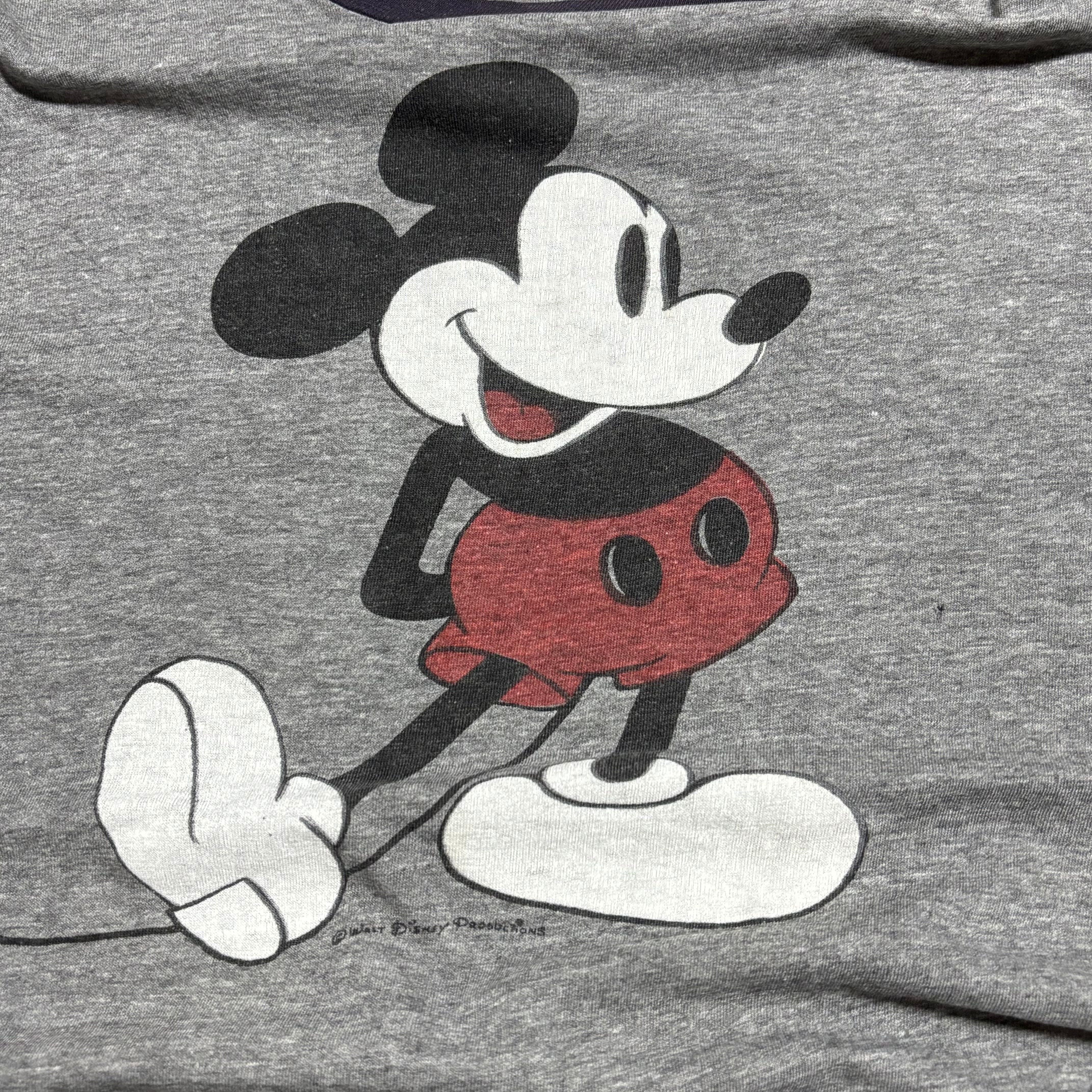 70s 80s DISNEY MICKEY MOUSE リンガー Tシャツ ディズニー ミッキー