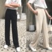 カジュアル スポーティー おしゃれ ワイドパンツ レディース ボトムス ウエストゴム 楽ちん リラックス ハイウエスト スタイルアップ アクティブ 緩め  長ズボン シンプル 無地 デート 韓国ファッション 通販 ストリート系 2020 春 夏 秋