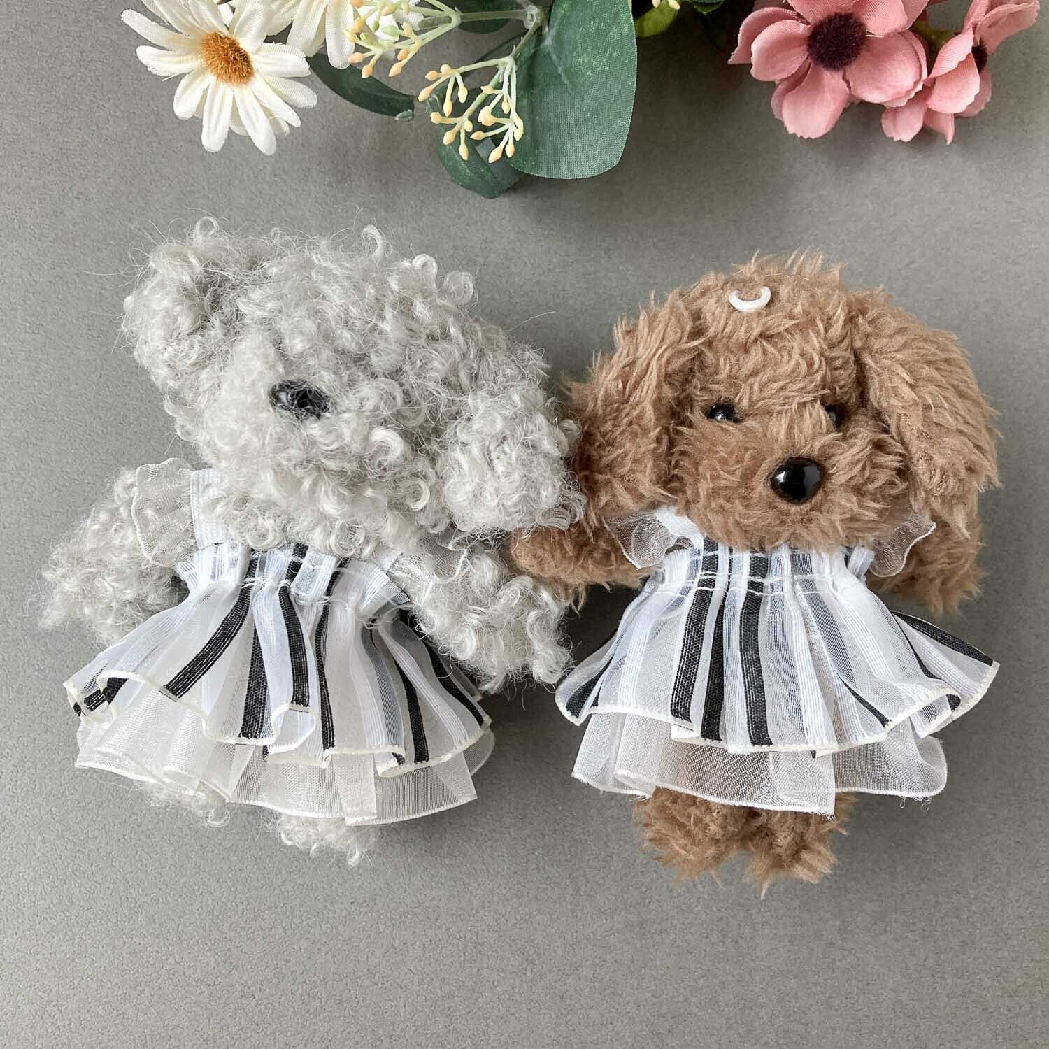 ミニチュア ダブルフリルのストライプ柄ワンピース