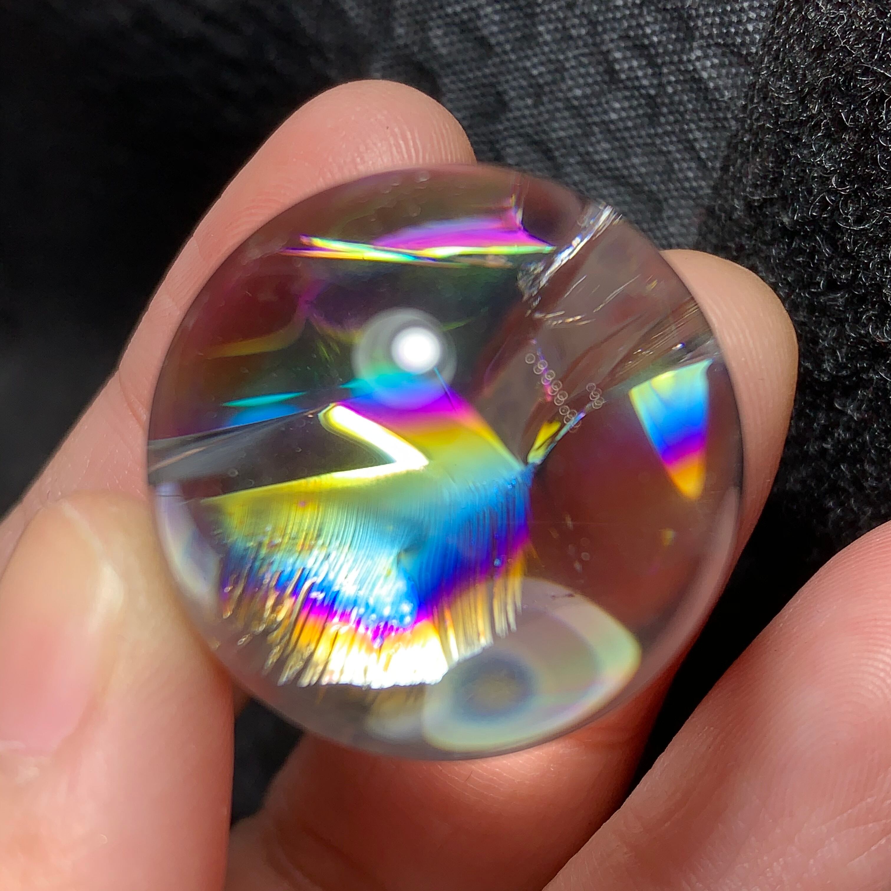 【高品質】レインボー水晶丸玉　♡超美品♡ 新品 高品質 レインボー水晶 丸玉 24mm | WIMPERONLY