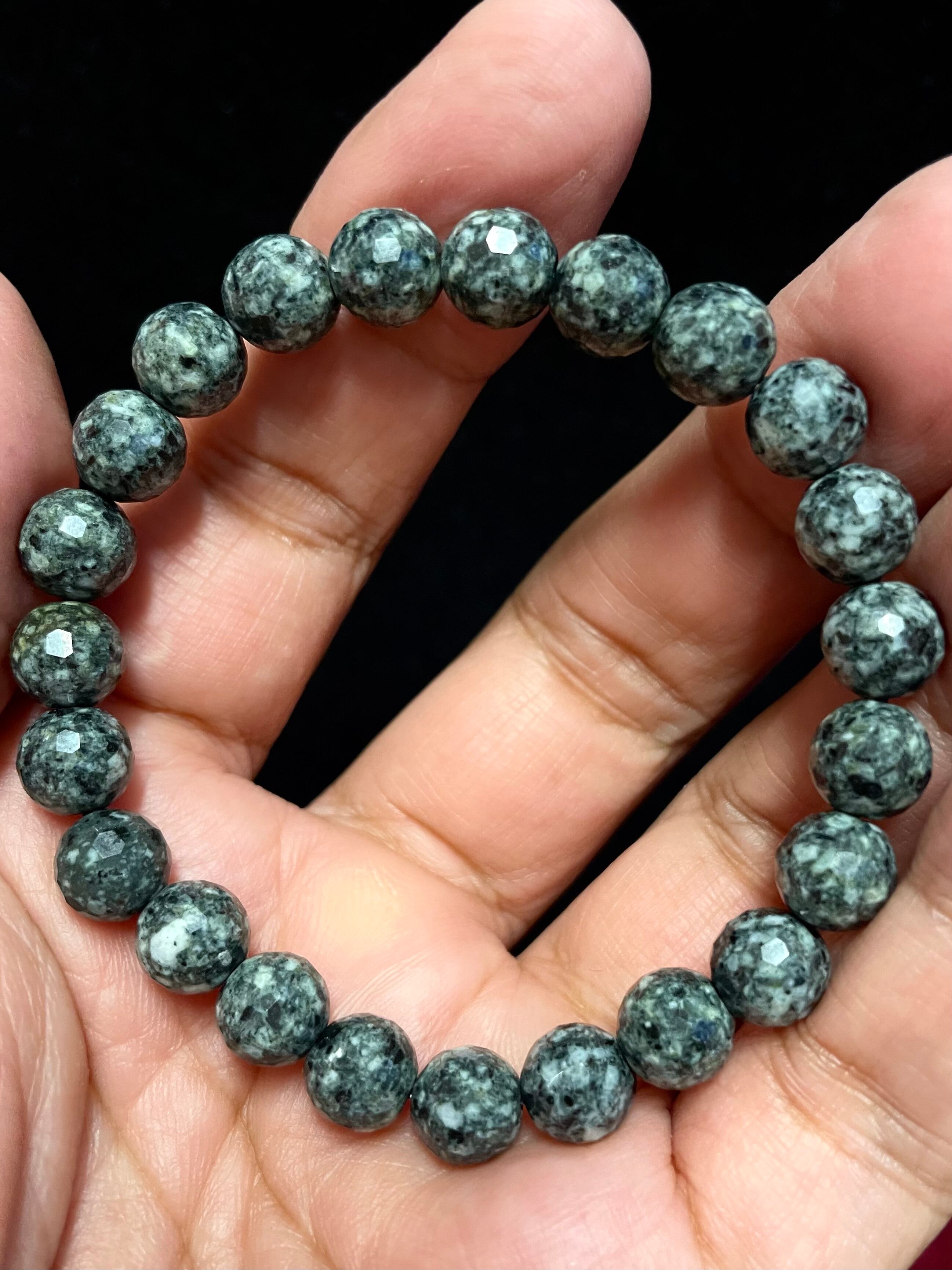 5) New！超クリア「グリーン・カイヤナイト」ブレスレット5.5mm