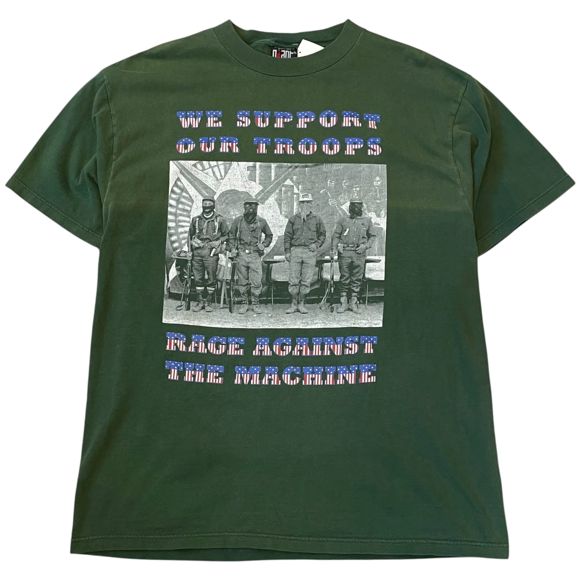 90s RAGE AGAINST THE MACHINE "WE SUPPORT OUR TROOPS" T-shirt