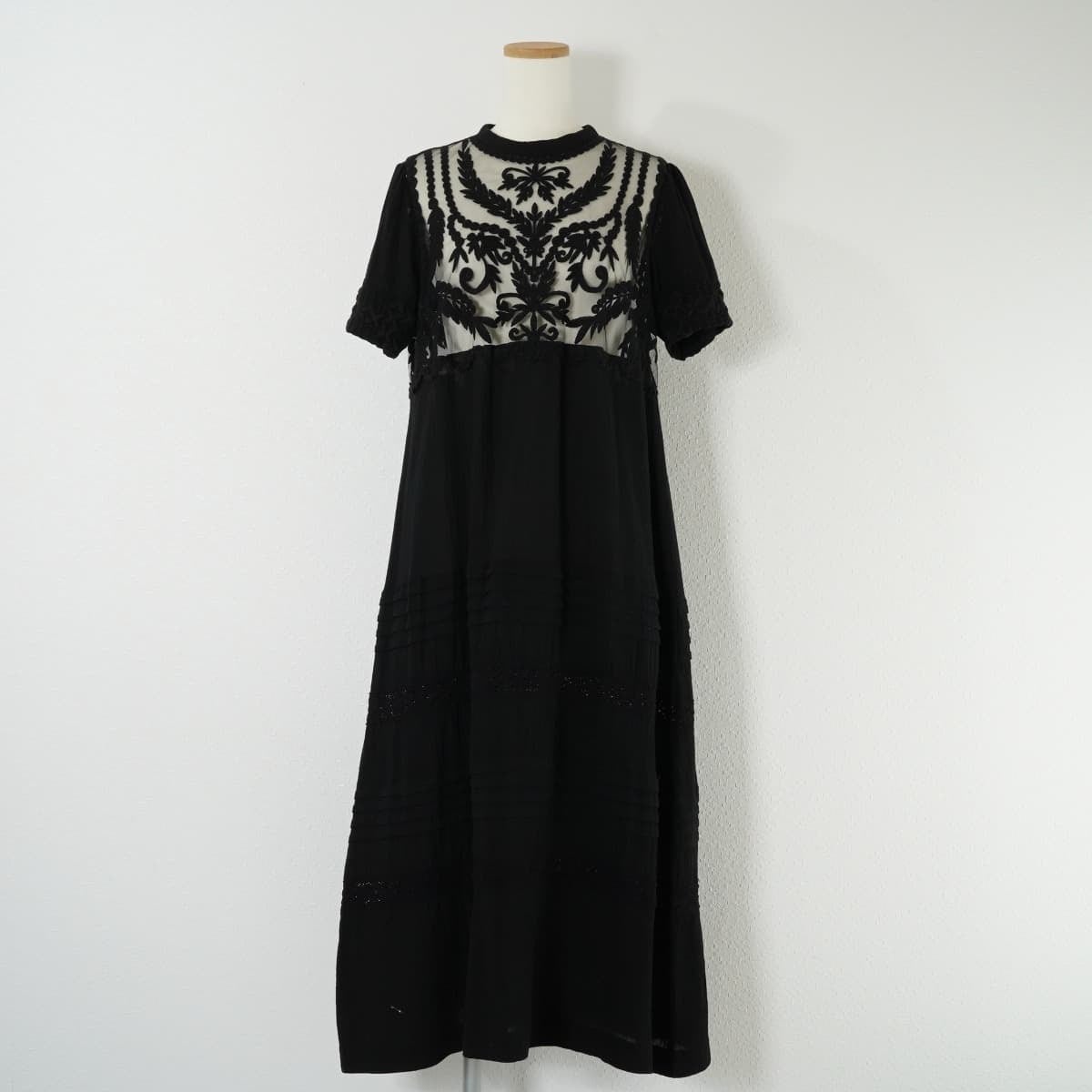 Ameri   EMBROIDERY SHEER COTTON DRESS