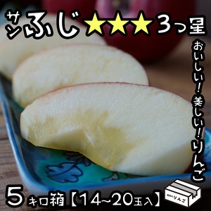 りんごサンふじ５㎏（14〜20玉）【★★★】３つ星 ギフトにも