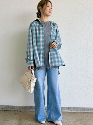 【N°9286!】omble check バックシャンオーバーシャツ（9213-65017）