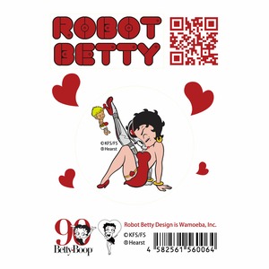 ROBOT BETTY（ロボットベティー）ステッカー「Ⅲ 赤ドレス：チャンピオンコラボ」