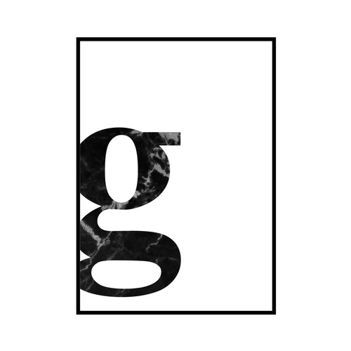 "g" 黒大理石 - Black marble - ALPHAシリーズ [SD-000534] A4サイズ ポスター単品