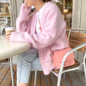 mohair knit cardigan. pink.
