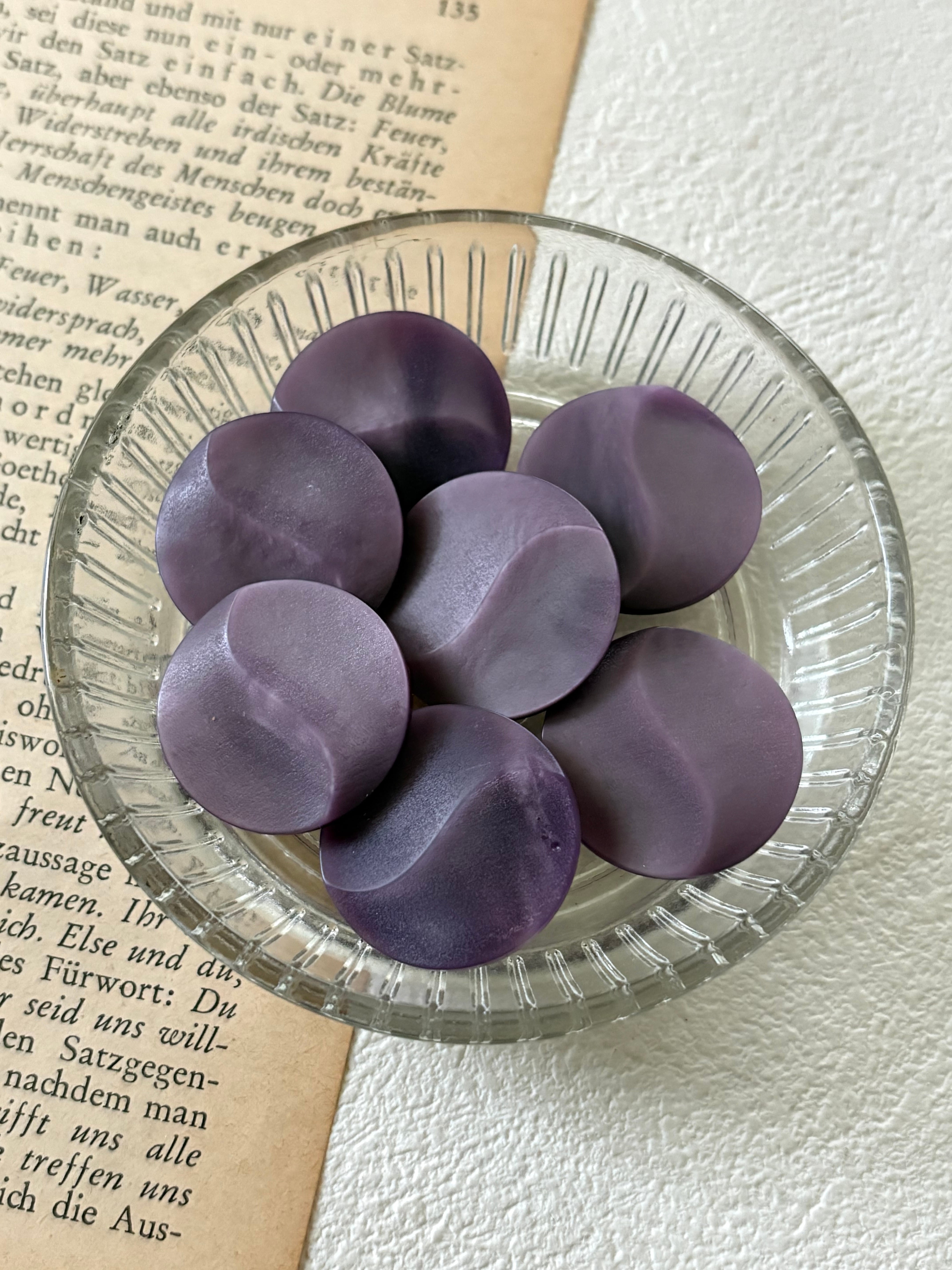 23mm Japanese ヴィンテージボタン すみれ色 マット 昭和レトロ アクセサリーパーツ 装飾材 カルトナージュ