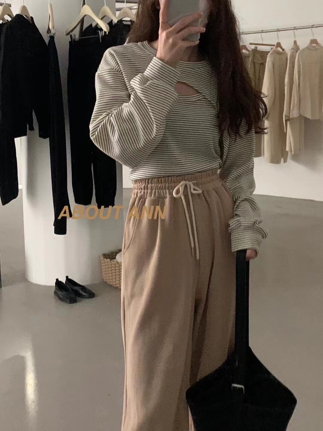 ボーダー カットアウトトップス AJ2085-392