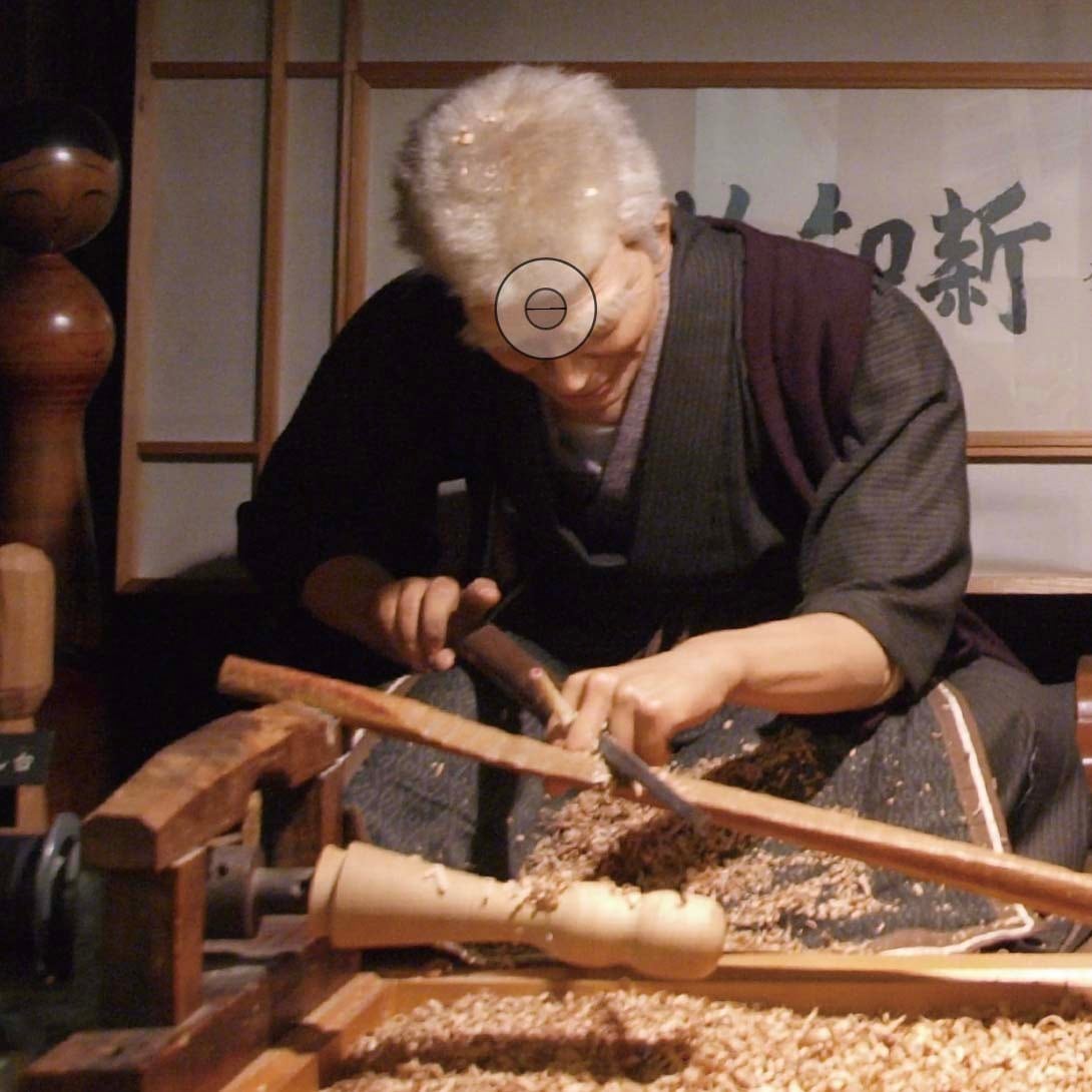 だるま柄こけし（津軽系始祖 / 盛秀太郎工人）31cm B