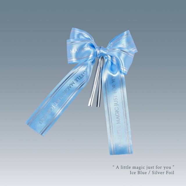 ギフトリボン Little Magic   Ice Blue/Silver Foil