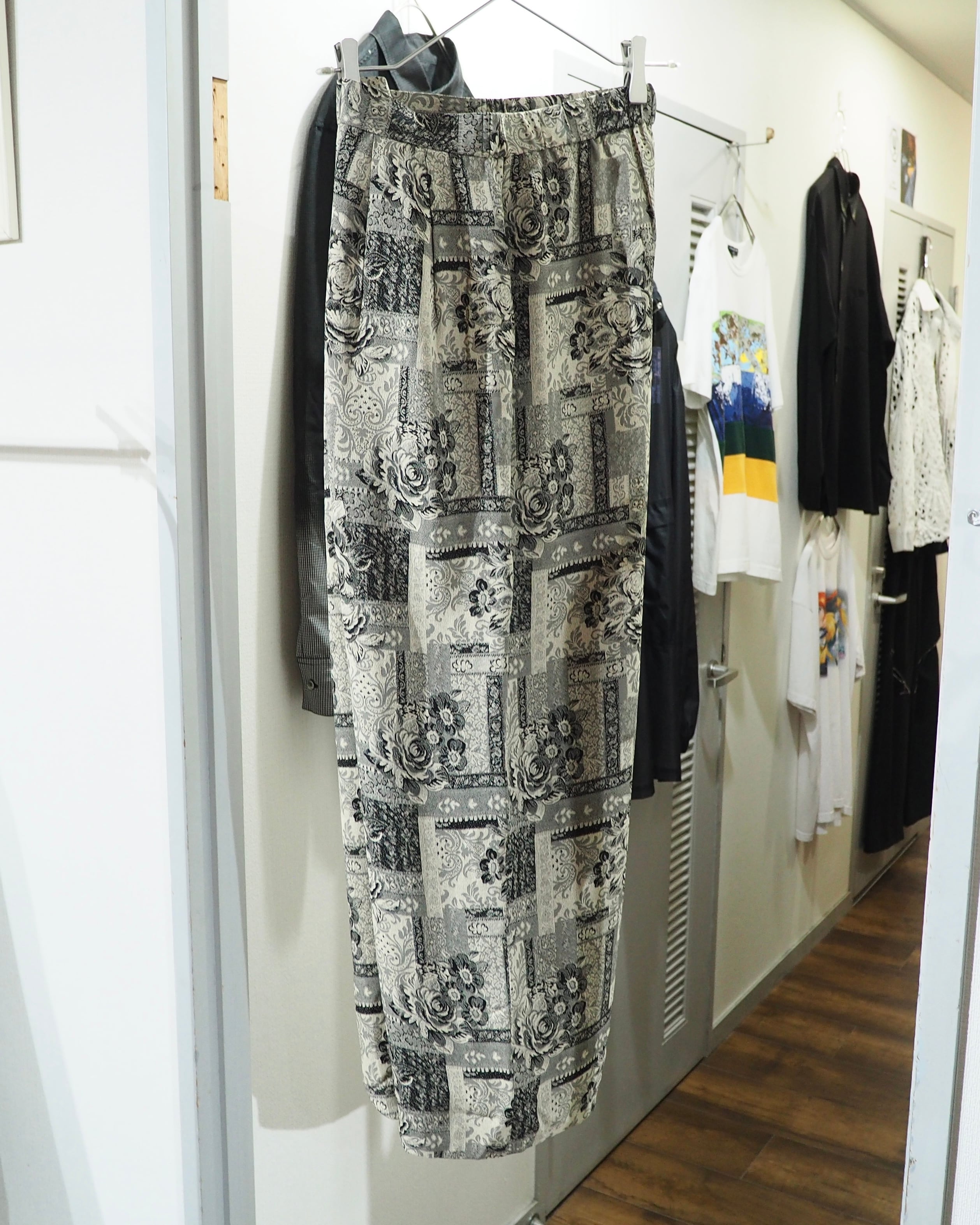 Beautiful Flower × Baroque All Over Pattern Vintage Wide Easy Pants