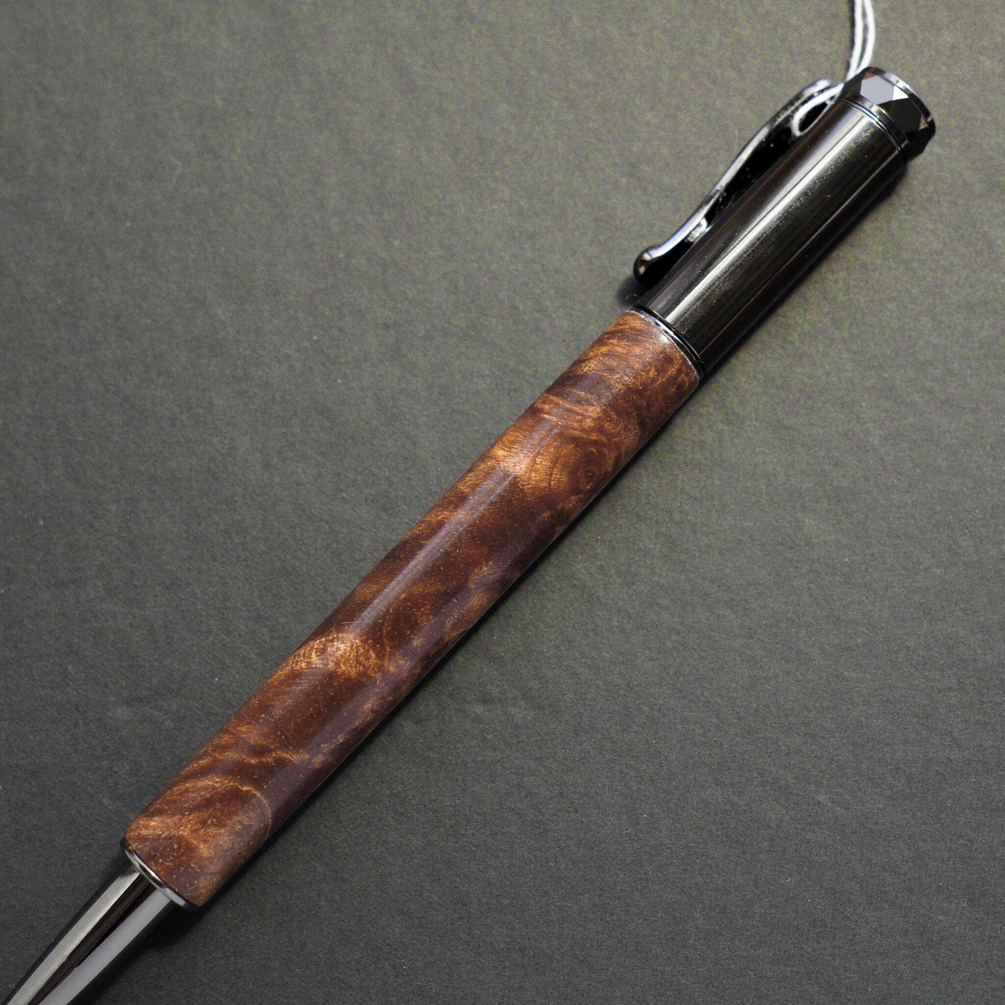 手作り 高級 木製 水性ボールペン 磁石付きキャップ ココボロ 24金