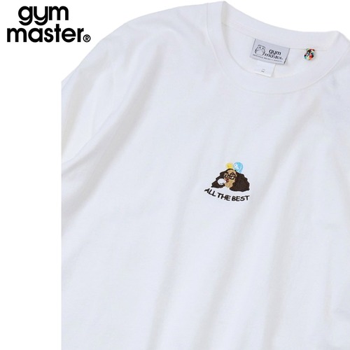 gym master ジムマスター 7.4oz ALL THE BEST 刺繍ロンT|I wish you all the best ワンポイント刺繍 長袖Tシャツ LOVE&PEACE G821714 ホワイト