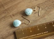 ラリマー＜マロンカット＞のピアス（14KGF）