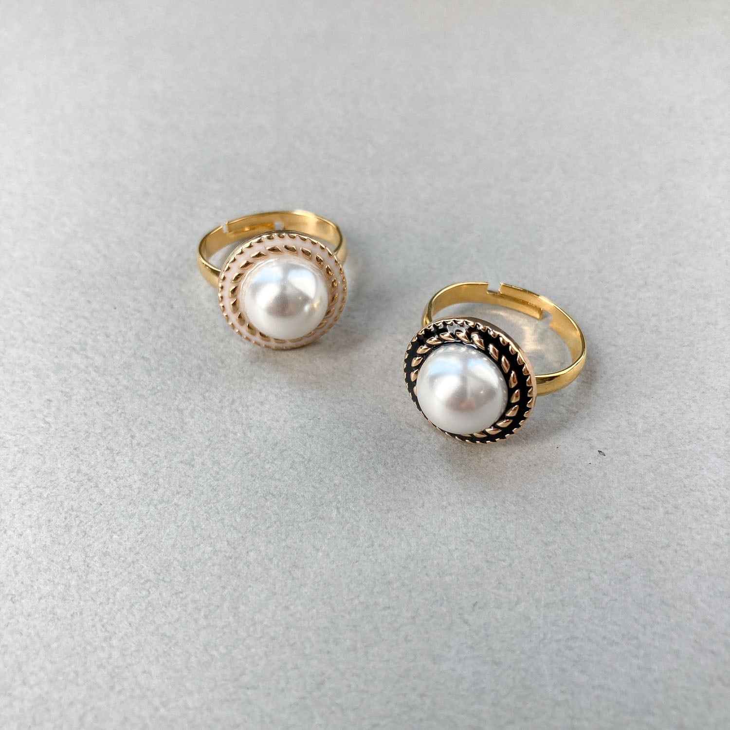 ロープ模様縁のパールリング