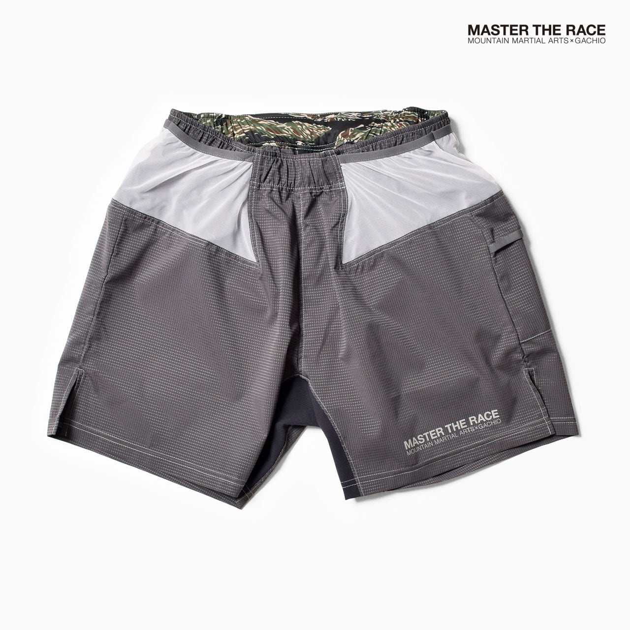 MMA(マウンテンマーシャルアーツ)MMA GACHIO “MASTER THE RACE” Multi Pocket Run Shorts - Charcoal (19) ランニングショーツ ユニセックス