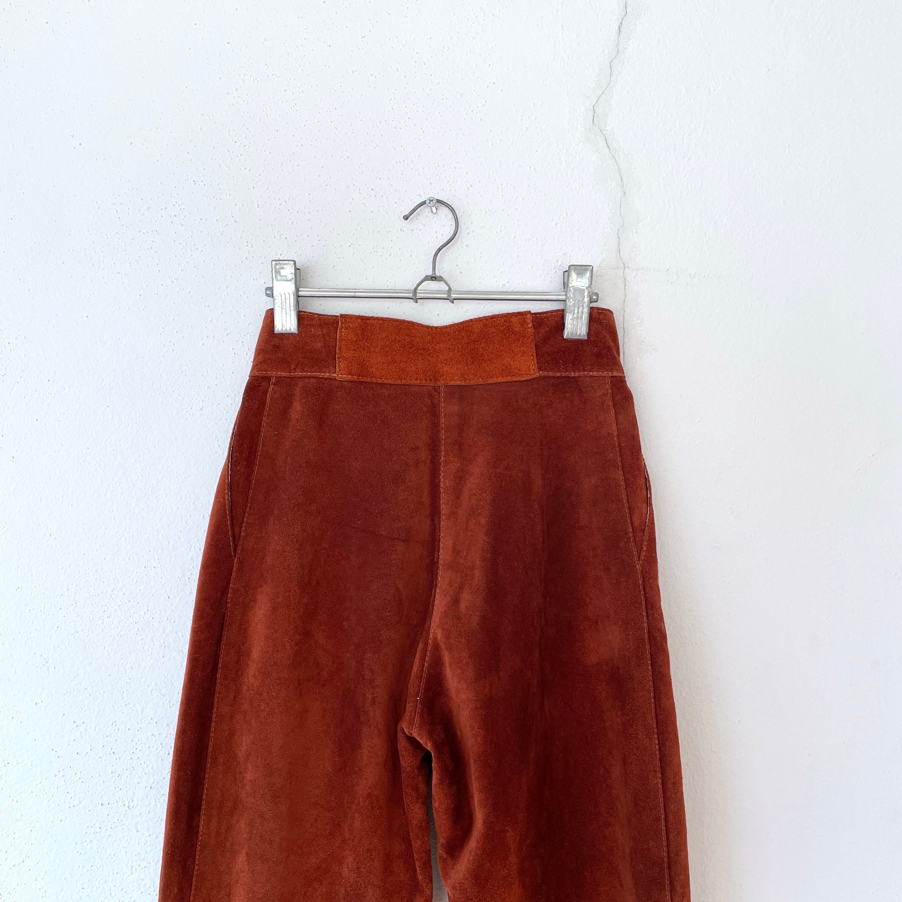 80's suède leather pants camel brown vintage 80s suede