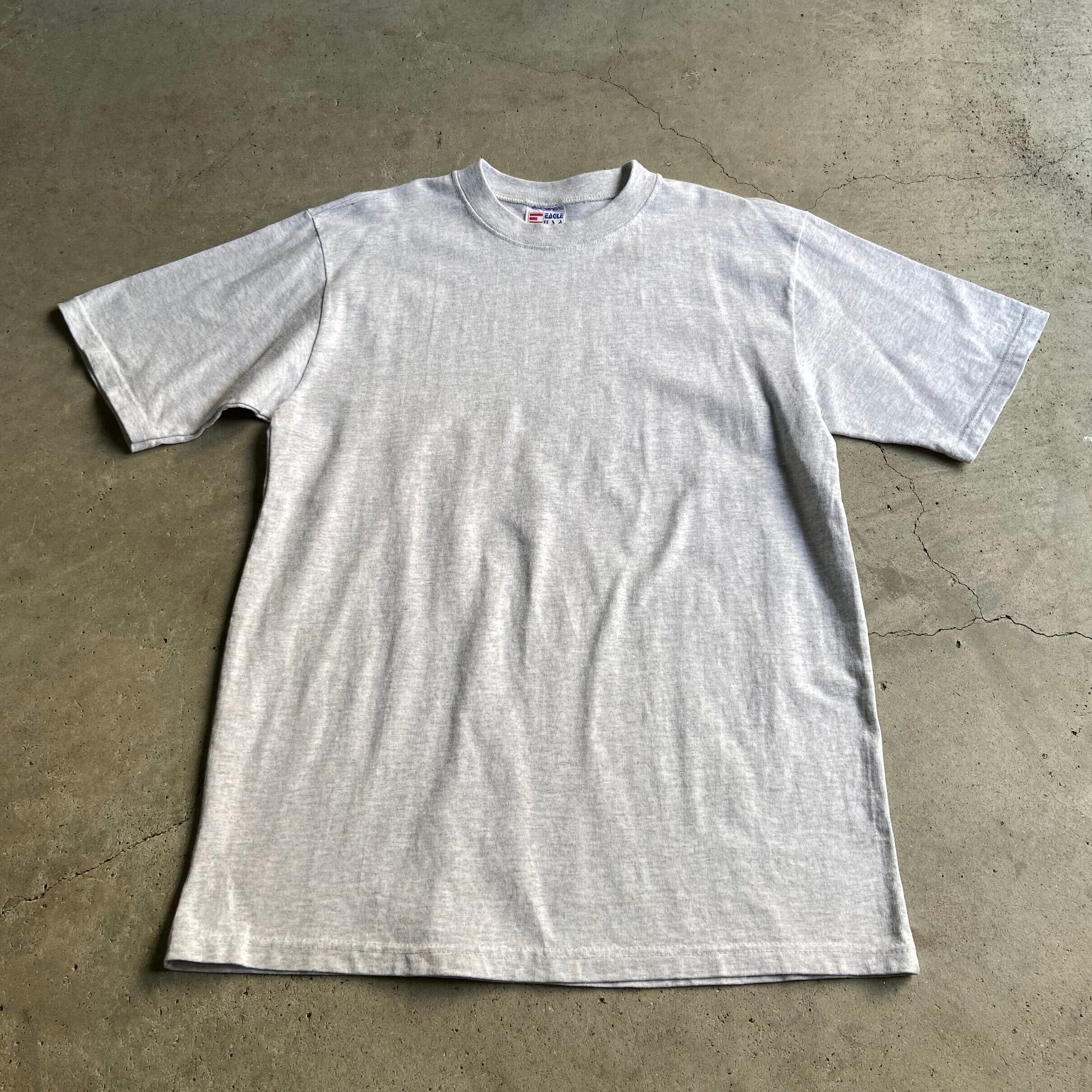 90年代 USA製 EAGLE USA 無地 Tシャツ メンズM 古着 ライトグレー 90s 