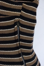 60‘s “Flat knit by Marie Phillips” Border pattern sleeveless dress